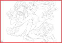 つい・ゆり 塗り絵テンプレート つい・ゆり 塗り絵テンプレート
